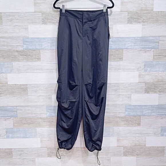 A NEW DAY High Rise Parachute Pants Black High Rise Woven Womens 0 - Picture 1 of 7